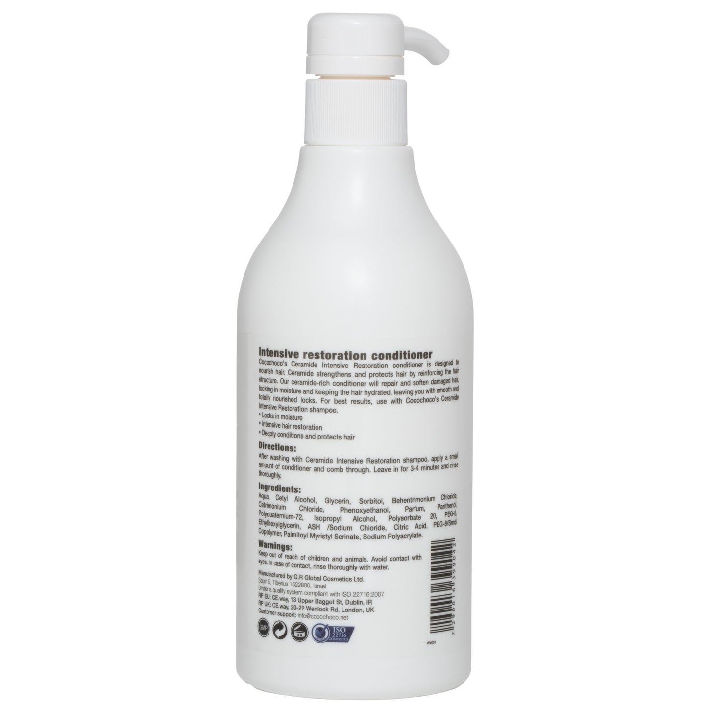 Acondicionador de sulfato libre de restauración de ceramida intensiva 500 ml | COCOCHOCO®