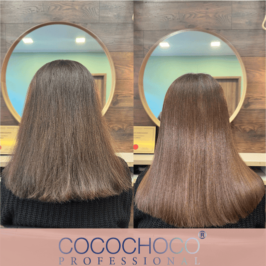 Imposta il trattamento dei capelli oro di cheratina brasiliana 200 ml - per capelli extra / capelli lucidi | Cocochoco®