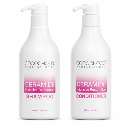 Ρυθμίστε εντατική αποκατάσταση κεραμιδίου ελεύθερο θειικό σαμπουάν & κλιματιστικό 2x 500 mL | Cococho®