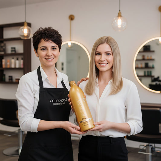 Ρυθμίστε τη Βραζιλιάνικη Κερατίνη Χρυσή Χαλλιά 1000 ml & Διευκρινίζει σαμπουάν 1000 ml | Cococho®