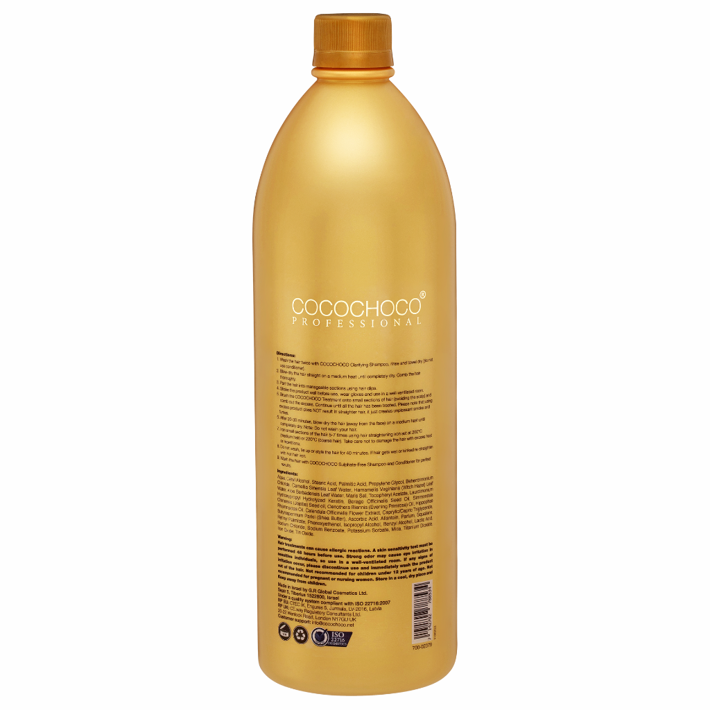 Trattamento per capelli oro di cheratina brasiliana 1000 ml - per capelli più brillanti / capelli lucidi | Cocochoco®