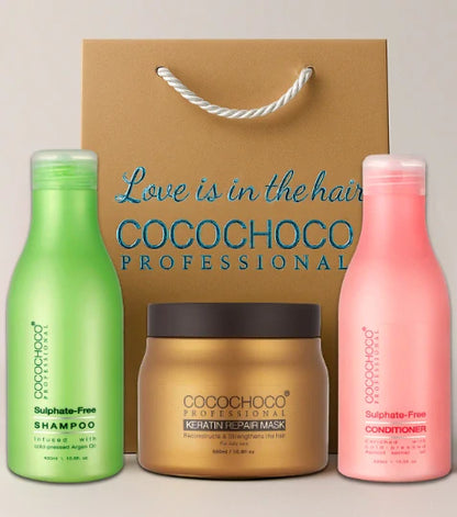 hydrating set shampoo conditioner mask cocochoco