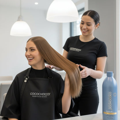 Tratamiento de cabello puro de queratina brasileña 1000 ml - para cabello rubio / delgado | COCOCHOCO®