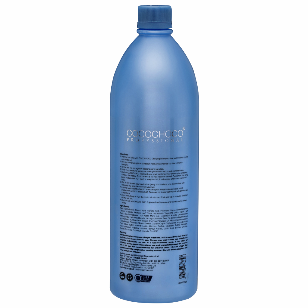 Tratamiento de cabello puro de queratina brasileña 1000 ml - para cabello rubio / delgado | COCOCHOCO®