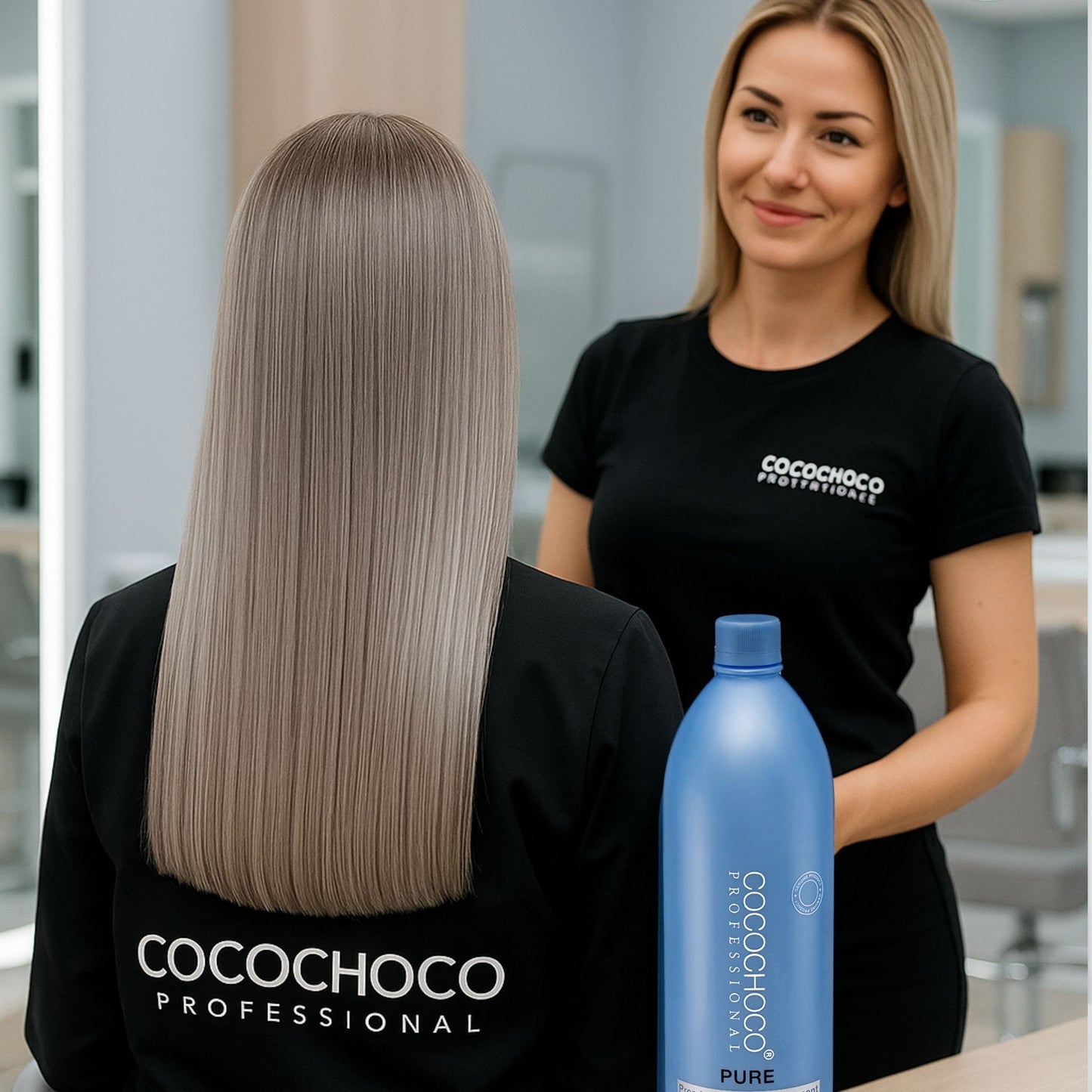 Tratamiento de cabello puro de queratina brasileña 1000 ml - para cabello rubio / delgado | COCOCHOCO®