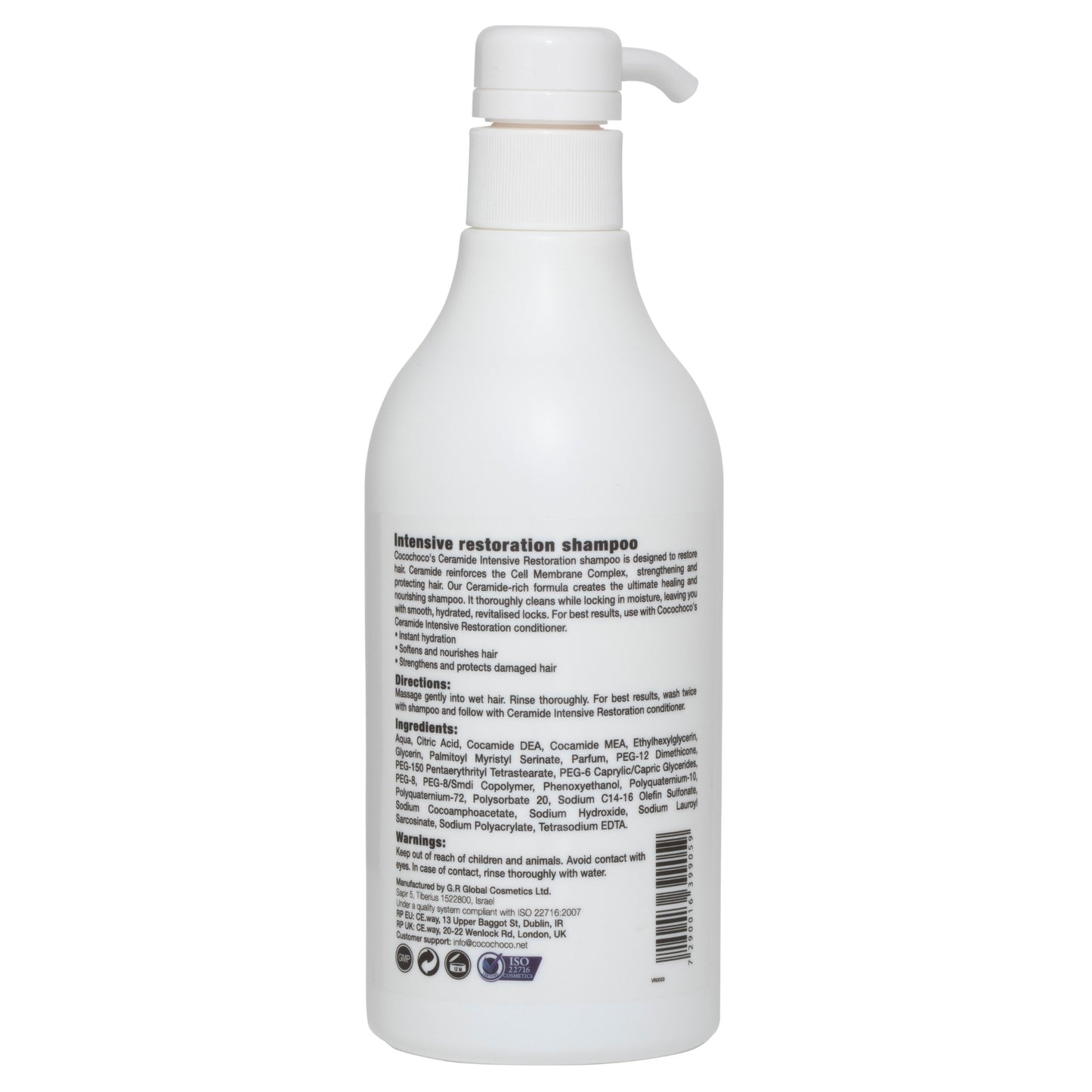 Intensive Ceramid - Wiederherstellung freies Sulfat Shampoo 500 ml | COCOCHOCO®
