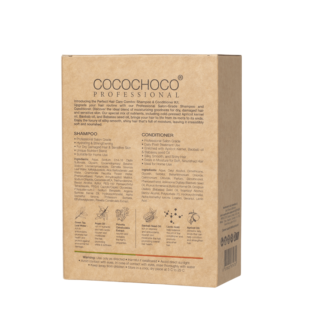COCOCHOCO Professional Pflege-Set – Sulfatfreies Shampoo & Conditioner Je 400 Ml, Für Keratin-Haar